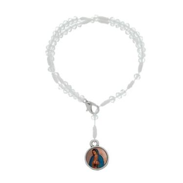 Imagem de Terço de Pulso de Nossa Senhora de Guadalupe Cristal Translúcido - Lír