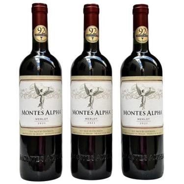 Imagem de Vinho Montes Alpha Merlot  Kit Com 3 Garrafas  Oferta - Viña Montes