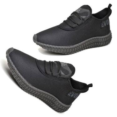 Imagem de Tênis Esporte Casual Sola 3D Confortavel  Black - Evoltenn, Black, 34