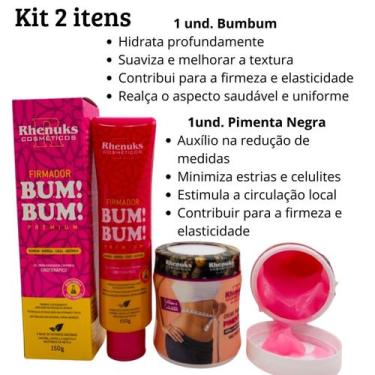 Imagem de Kit Rhenuks Massagem Creme Pimenta Negra 200g + Gel Firmador Corpo 150