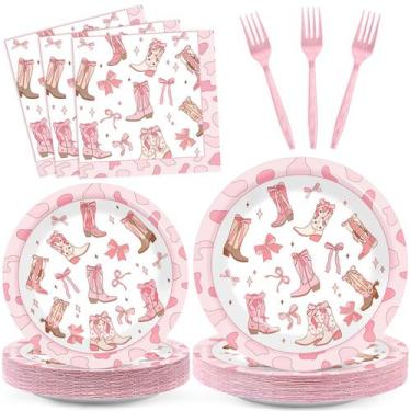 Imagem de Suprimentos de festa Justforjoyful Coquette Bow Cowgirl 96 unidades