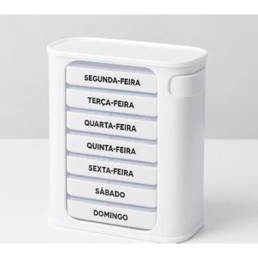 Imagem de Porta Comprimidos c/Suporte e Gavetas Organização Semanal Dia e Noite c/ 28 Compartimentos - 7 Dias da Semana, 4 Horários, Manhã, Meio Dia, Tarde e Noite, Organizador Comprimidos