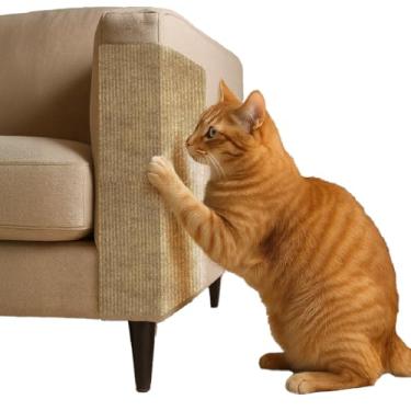 Imagem de Arranhador Protetor Adesivo Gatos Pet Sofá, Cama e Moveis Premium - 3 Tamanhos (Bege/Marrom Claro, 200X50cm)