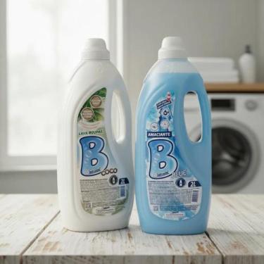 Imagem de Kit Lava Roupas 2l Coco BARBAREX, Amaciante 2l Blue BARBAREX