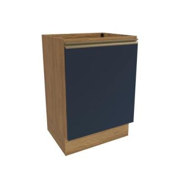 Imagem de Balcão Celeste Kappesberg 100% Mdf 1 Porta Nogueira/azul