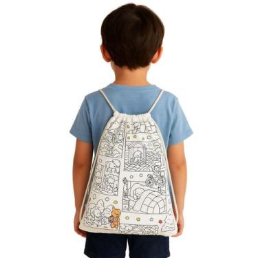 Imagem de MOCHILINHA, Sacola Divertida para Colorir - Mini Dini