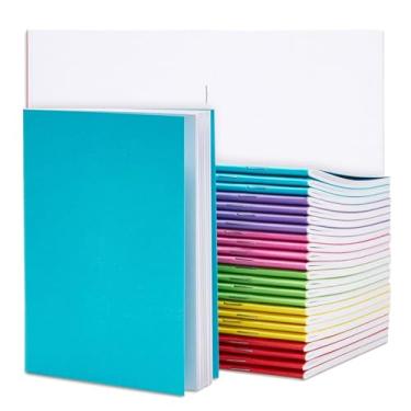 Imagem de Paper Junkie Pacote com 24 livros em branco para crianças escreverem histórias, cadernos coloridos A6 a granel, diários de viagem sem forro de 11 x 14 cm, álbuns de recortes para estudantes esboçando