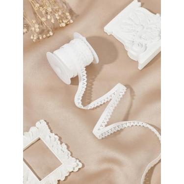 Imagem de 10 jardas 13 mm (1/2 pol.) Fitas de renda de flores elásticas de poliéster, fita elástica picot, costura faça você mesmo, decoração para fantasia, artesanato, costura, casamento, vestido de noiva