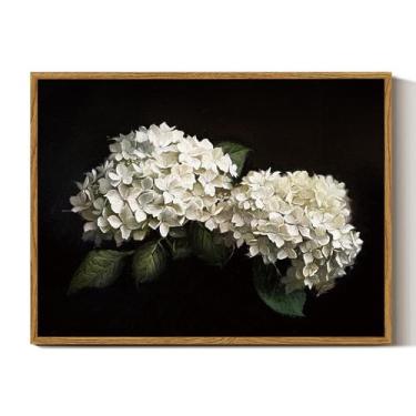 Imagem de Arte de parede em tela emoldurada Simsea Moody Hydrangea 30x40cm - InS