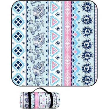 Imagem de Manta De Piquenique Extra Grande 300x300, Dobrável E Portátil, à Prova D'água, Carpete Grosso De 3 Camadas Para Barracas Grandes Com Alça De Transporte Para Camping, Parque E Jar, H