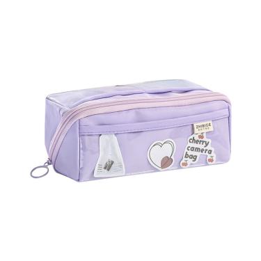 Imagem de Estojo de lápis transparente de grande capacidade, de dupla camada transparente