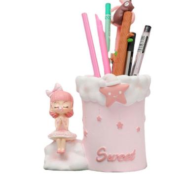 Imagem de Porta-canetas Resin Bubble Girl Cute Porta-lápis Decorativo