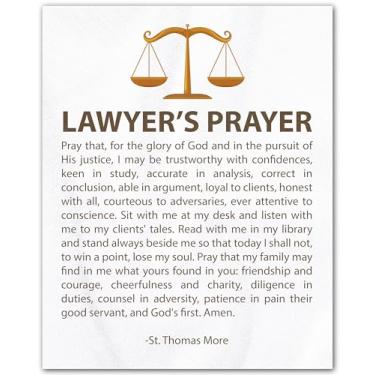Imagem de ZUKIY Grace and Justice in Prayer - Impressão de arte de parede com oração de advogado - Pôster jurídico inspirador para decoração de escritório de advocacia - Presente motivacional sem moldura 20 x