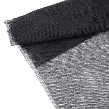 Imagem de Tecido de malha preta 154,9 cm por 4 jardas, tecido de tule preto de malha transparente tecidos de organza para vestido de casamento espartilho base de dança fantasia decorações de festa de casamento