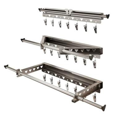 Imagem de Hhsdyl Cabideiro portátil dobrável, varão de secar roupa invisível extensível para pendurar roupas interior e exterior,Gray