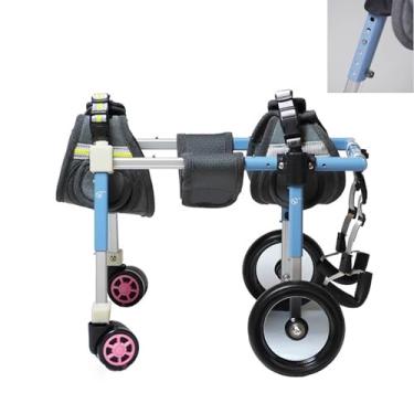 Imagem de PUJPOQRP Cadeira de rodas para animais de estimação, cadeira de rodas para cães, 4 rodas, pode ter 2 rodas, cadeira de rodas para cães, de PP a 2GG, suporte de perna de alumínio, carrinho de cadeira