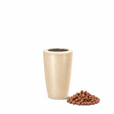 Imagem de Kit 2 Vasos Para Plantas Petra Conico C/Prato (Areia)