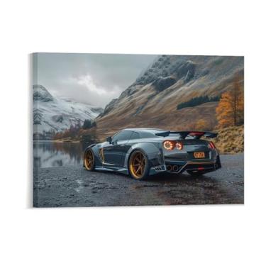 Imagem de HouLaiZhe Carro esportivo R35 Jdm carro alpino água pôsteres lona parede estética sala decoração de parede impressões galeria sala decoração de parede para quarto sala de estar escritório 18 x 24