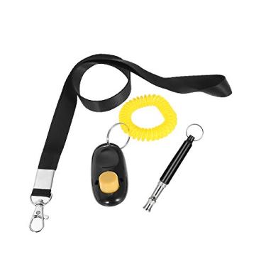 Imagem de Apito Ultrassônico Ajustável Novo para Treinamento de Cães com Gatilho Porta-Chaves Cordão e Kit Gatos Controle Latidos Silencioso Pets