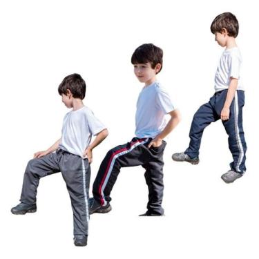 Imagem de Kit 4 Calças Masculina Infantil Tactel Agasalho Inverno 271 - J94 Conf