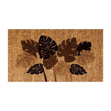 Imagem de Capacho Fibra De Coco Folhagem Marrom 60x33cm - Uzoo Capacho Fibra De Coco Rt 60x33cm Folhagem Marrom