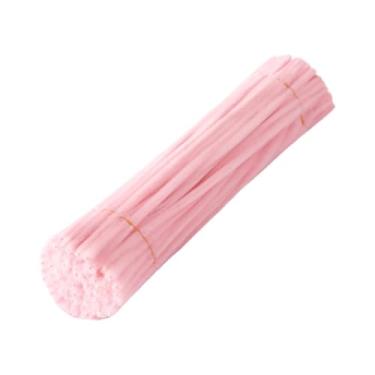 Imagem de Esquirla Artesanato com limpadores de cachimbo e chenille para crianças: kit para fazer buquês e flores, ideal para projetos de arte, aulas casamentos, Luz Rosa