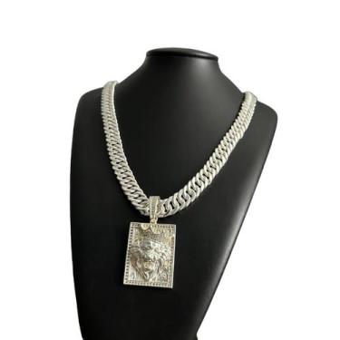 Imagem de Cordão 13mm Grumet + Pingente Leão - Banhado a Prata 925 - ToJoia18k