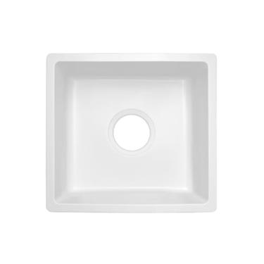 Imagem de Enbol Pia de barra de montagem baixa, pias de cozinha compostas de granito 40,6 x 40,6 cm pequena pia de bar molhado RV lavatório de quartzo EGS-1616-W