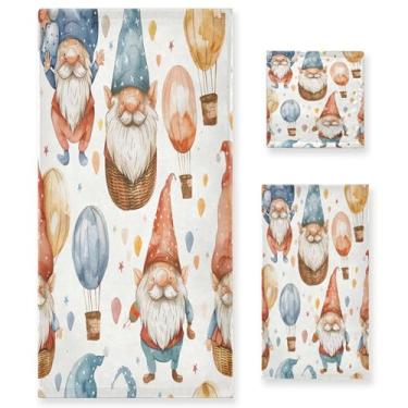 Imagem de xigua Conjunto de toalhas de banheiro de gnomos aquarela absorvente macio 3 peças toalha de banho toalha de mão toalhas decorativas para banheiro, academia, hotel, praia, piscina