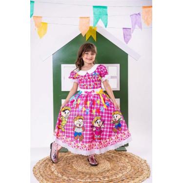 Imagem de Vestido Junino Temático Luxo Turma da Mônica - Festa Junina, Persian r