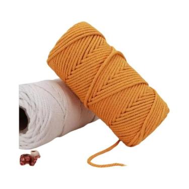 Imagem de Corda De Macramê De Algodão Natural 3mm 100m Para Tricô Manual E Tapeç