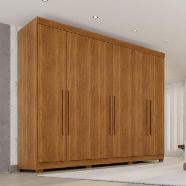 Imagem de Guarda-roupa Casal 6 Portas 6 Gavetas com Pés 100% Mdf Órion Plus Cinamomo