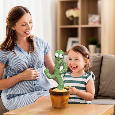 Imagem de Brinquedo Cacto Dançante Pelúcia 120 Músicas Fala Repete Usb