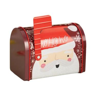 Imagem de Caixa De Correio De Natal Grande Vermelha E Branca Com Janela Transpar