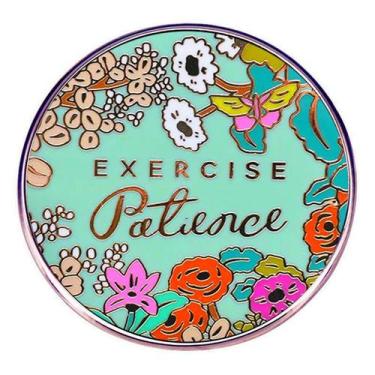 Imagem de Brooch Pin Floral Exercise Patience Quote Colorido - yiweisai