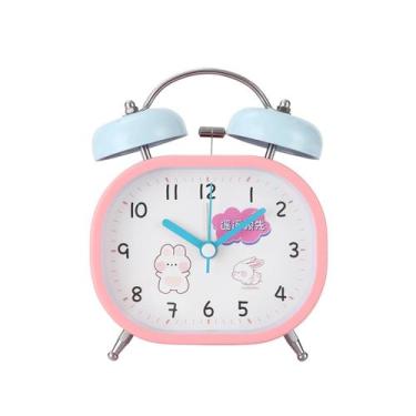 Imagem de Despertador Cute Cartoon Animal Twin Bells Pink Bunny - Yiweisai