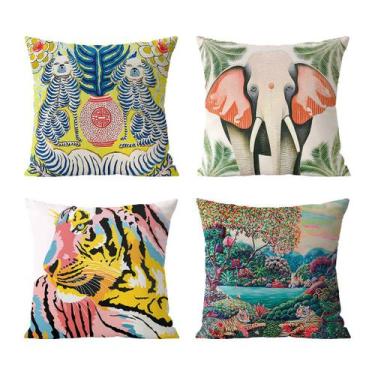 Imagem de Conjunto de fronhas Nordic Vintage Animal Illustration x4 - yiweisai