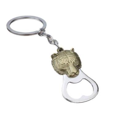 Imagem de Chaveiro, abridor de garrafas, cabeça de tigre, anel de liga de zinco 