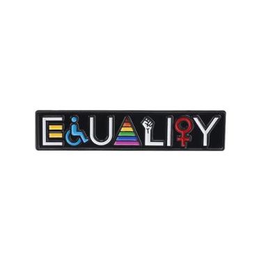 Imagem de Brooch Pin Equality Retangular Alloy Badge Rainbow Stripes - yiweisai