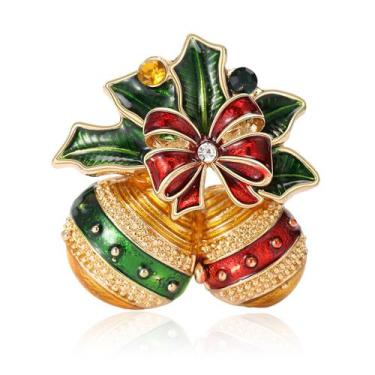 Imagem de Broche Pin Christmas Bell Enamel Lapel Emblema Alloy 3,3 x 3,4 cm - yi