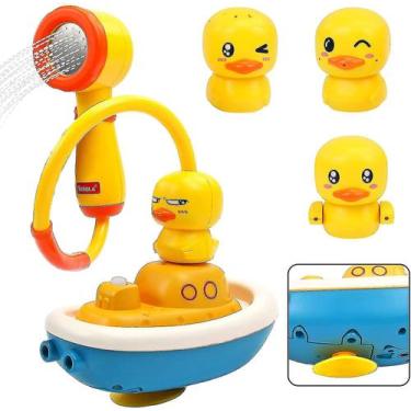 Imagem de Brinquedos de banho Yellow Duck Sprinkler com submarino e chuveiro - G