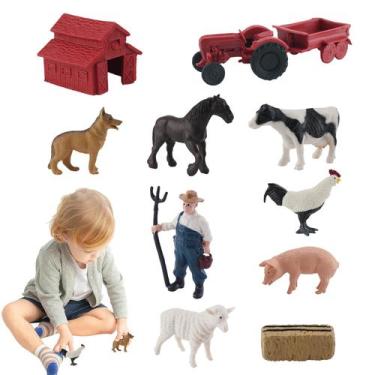Imagem de Brinquedos para animais de fazenda SHITOOMFE, 10 unidades/conjunto, mi