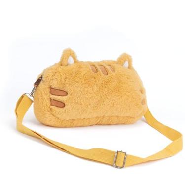 Imagem de Bolsa de Peluche GeekShare Gato Gordo Lindo con Correa para el Hombro 