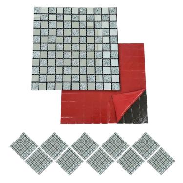 Imagem de Pastilha De Vidro Kit 10 Uni Autocolante Parede Cozinha Banheiro Decorativa Facil Aplicacao Reforma Moderna Requinte