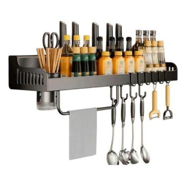 Imagem de Porta Temperos Organizador Suspenso Cozinha Preto - 3KAM