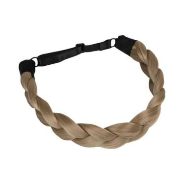 Imagem de Faixa De Cabelo Feminina Ajustável Artesanal Trançada Com Elástico Sin
