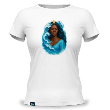 Imagem de Camiseta Feminina Baby Look com Estampa Iemanjá 100 Algodão Yemanjá De