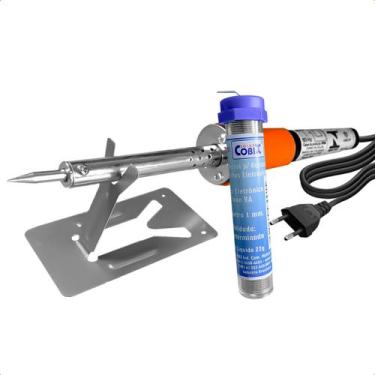 Imagem de Ferro de Solda 60W 220V com Estanho 1mm 22g para Soldagem Eletrônica K