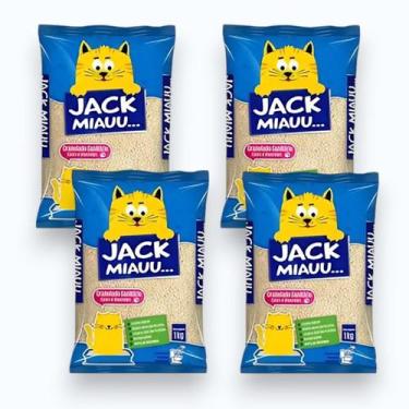 Imagem de Areia Granulada Higiênica Biodegradável Mandioca Gatos 4kg - Jack Miau