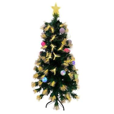 Imagem de Arvore De Natal Fibra Otica Natalino Completa Led RGB Topo Estrela Ilu
